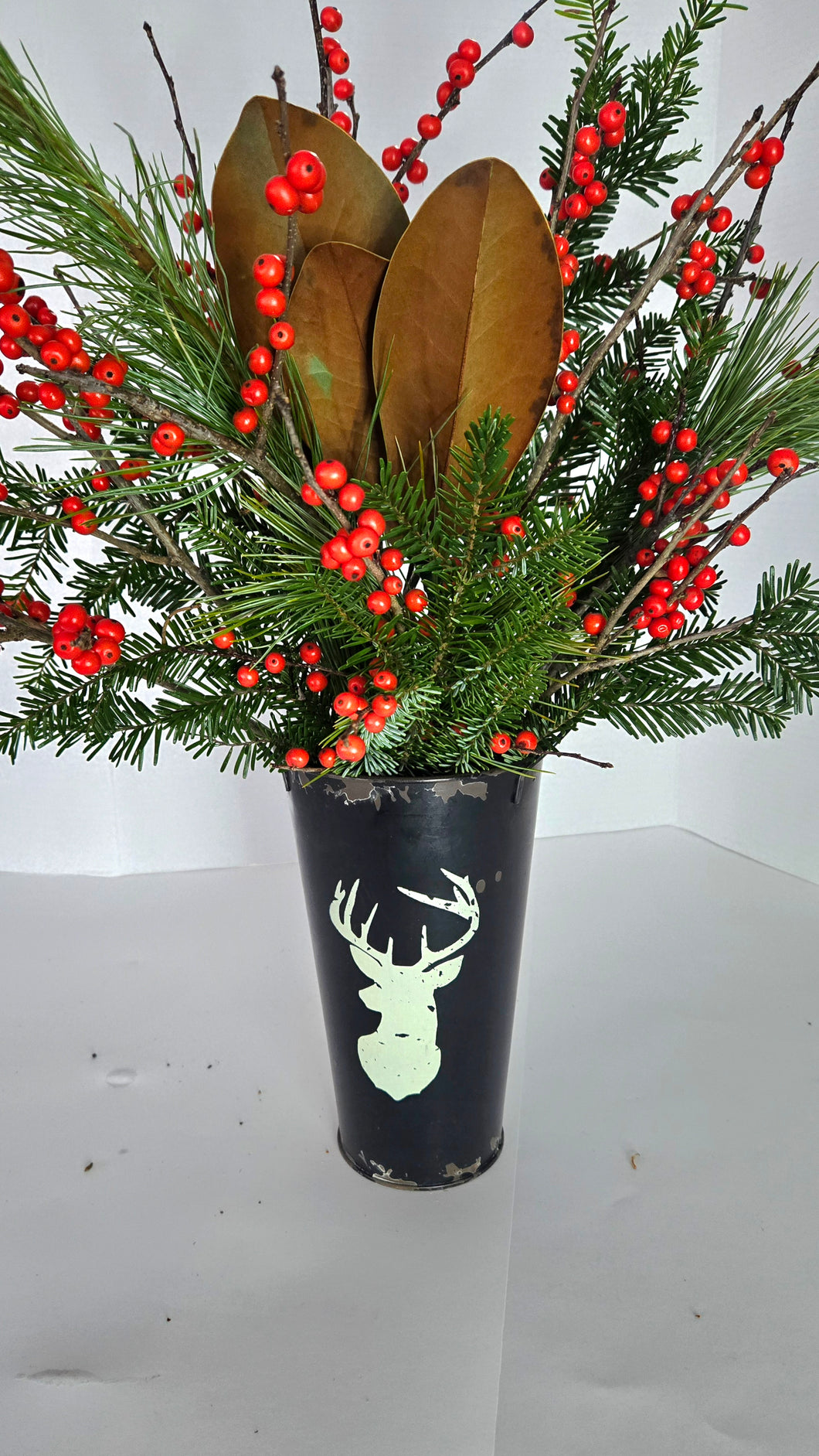 Greens and Berries in Reindeer Sap Bucket