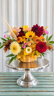 Cement Pumpkin Pot Floral Arrangement